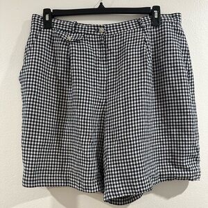 Vintage Ralf Lauren 100% Linen Gingham Highwaisted Shorts Women's 18 fits XL-XXL